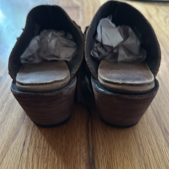 Old Gringo sz 6.5B fringed pointed toe heeled mules brown great pre owned cond - Picture 5 of 7